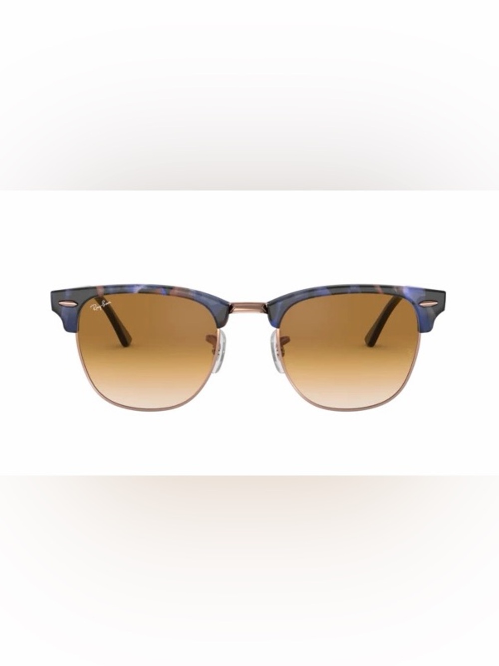 Ray-Ban RB3016 Clubmaster Sunglasses in Tortoise Shell Blue and Brown - Picture 4 of 12